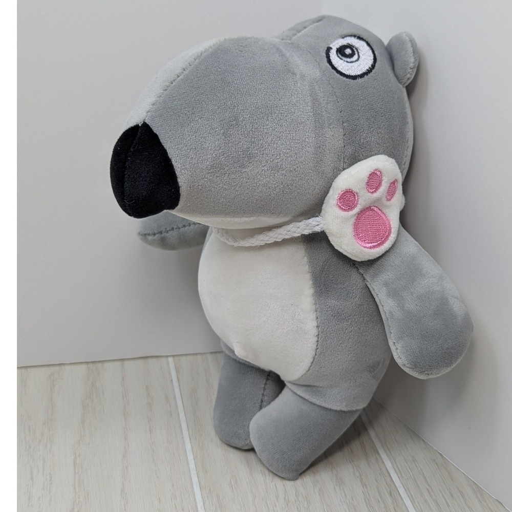 Gray Dog bear hippo Pink Pawprint eye patch hanging loop Suction Cup